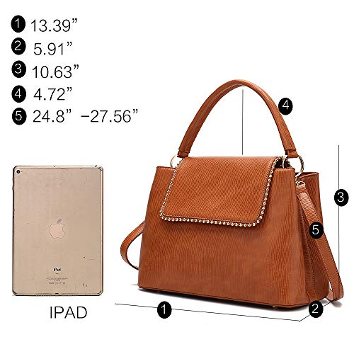 MKF Crossbody Satchel Bags for Women – PU Leather Pocketbook Purse, Shoulder Strap – Lady Top Handle Handbag4