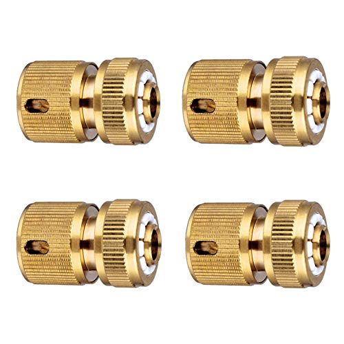 Tesmotor Laiton Raccord d'arrosage Rapides pour Tuyau, Raccord d'Arrosage 13 mm (1/2'') et 15 mm (5/8