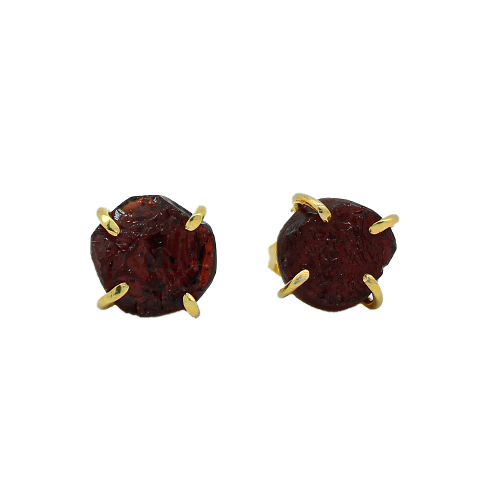 GEMPIRES NATURE’S TREASUREGempires Natural Raw Prong Setting Stud Earrings, 8-10 mm Crystals Earring, Handmade Jewelry, Gift for Her