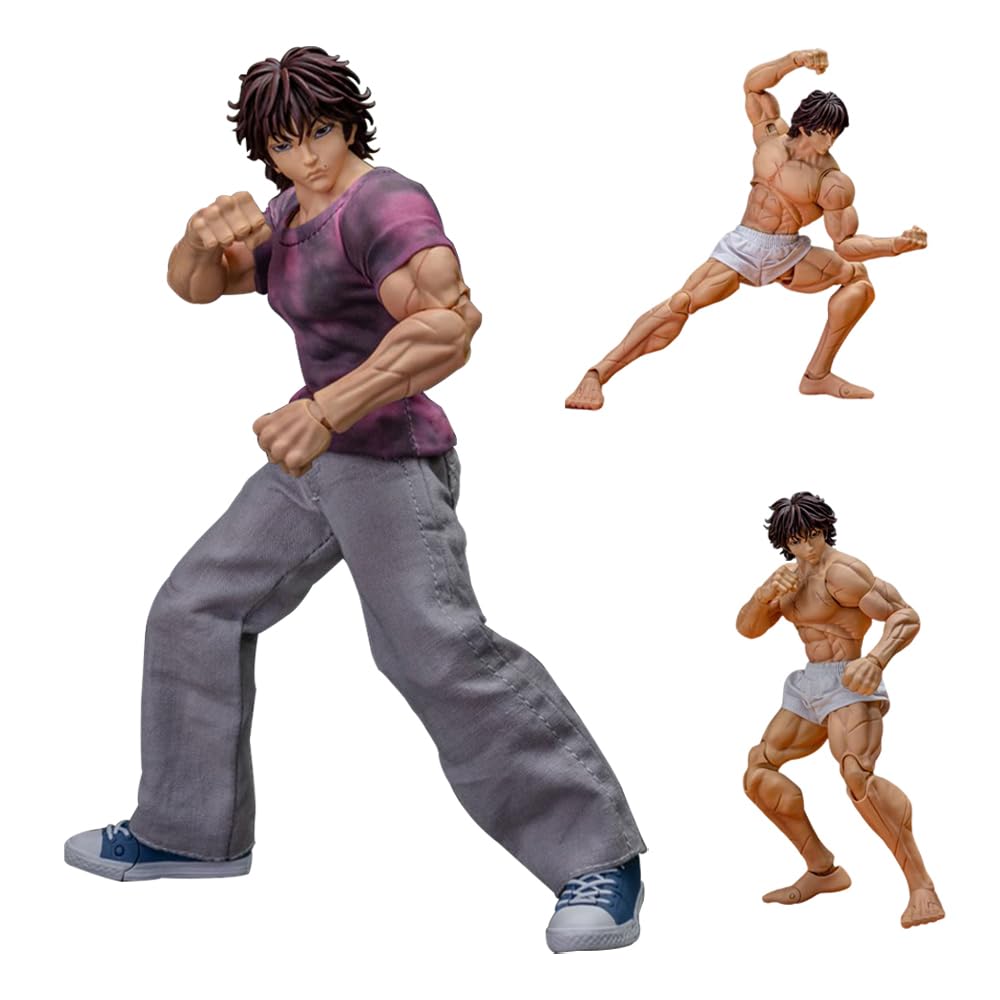Zhongkaihua Hanma Yujiro & Hanma Baki Action-Figur mit beweglichen Gelenken, austauschbarem Zubehör und abnehmbarer Kleidung, sammelbares Anime-Statuettenmodell