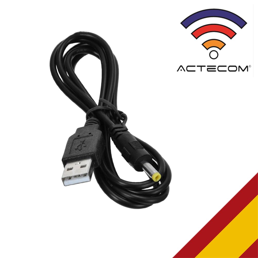 actecom Cavo di ricarica USB per console di gioco Sony PSP 1000, 2000, 3000 - Connettore DC 4.0 x 1.7 mm, 92 cm, nero