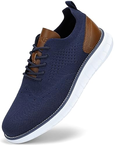 SVNKE Zapatos de Cordones Zapatillas de Vestir Clásico Oxfords Formales Derby para Hombre Boda Negocios Azul 43