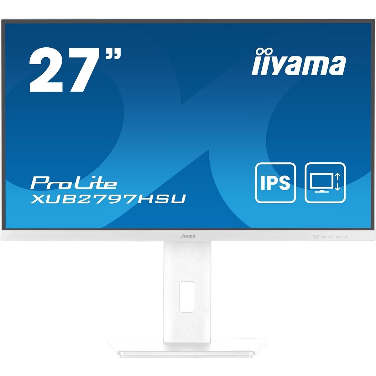 iiyama XUB2797HSU-W2 27 inch IPS white bezel, 100Hz, 1ms (MPRT), 1920x1080, HDMI/DP, 2 x USB, Height Adjustable Stand, TCO09 & TUV-GS, 5 Yr Warranty