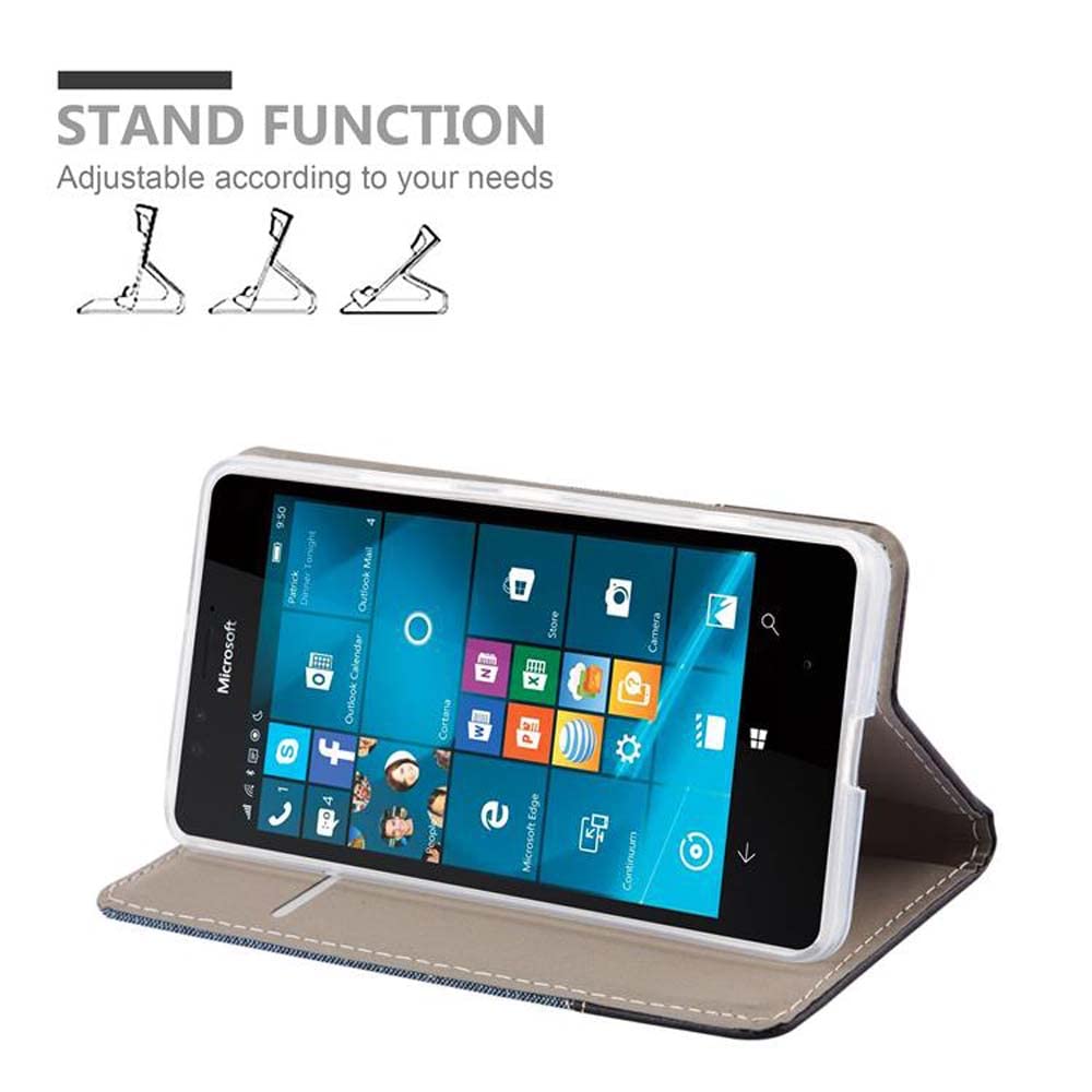 Cadorabo Custodia Libro per Nokia 3.2 in Azzurro Scuro Nero - con Vani