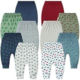 Hakochia Soft and Comfy 100% Cotton Baby Pants for Baby Boys and Girls with Ample Diaper Room 0-12 Months (US, Age, 9 Months, Blue)
