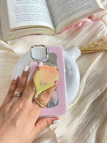 Image of COVERLY for iPhone 14 Plus 3D Romantic Rose Resin Phone Holder Case,Trendy Mirror Pop Cute Cartoon Sleek Makeup Art Love Couple Dream Propose Phone Holder Pretty Cover for Apple iPhone 14 Plus