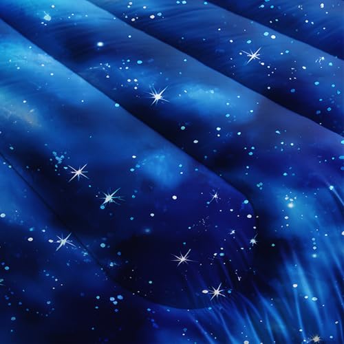 Image of AILONEN Tie Dye Comforter Set Queen Size,Galaxy Space Bedding Set 3Pcs for Kids Teens Adults,Deep Blue Tie-Dye Spiral Quilt with 2 Pillowcases,All Season