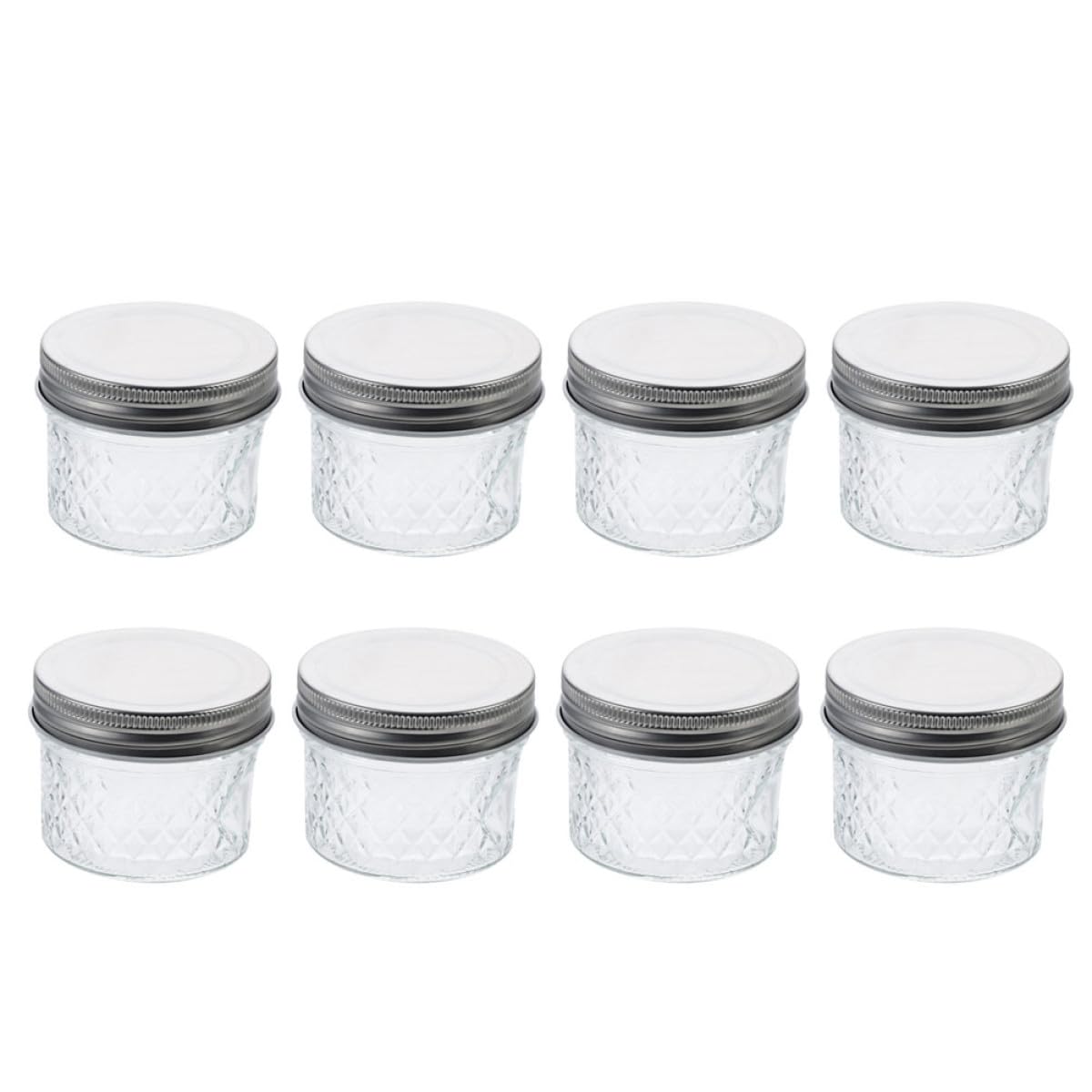 Operitacx Barattoli in Vetro 100ml Coperchio Facile da Aprire, Set da 8 Pezzi per Conserve, Dolci e Caviale in Cucina