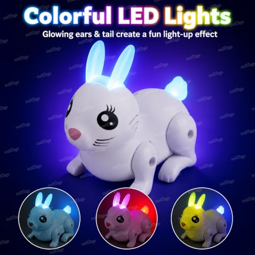 Image of Zest 4 Toyz Musical Rabbit Toy for Kids Action Walking Bunny Swings Ears & Tail Light & Sound Toy Best Birthday Gift(White)