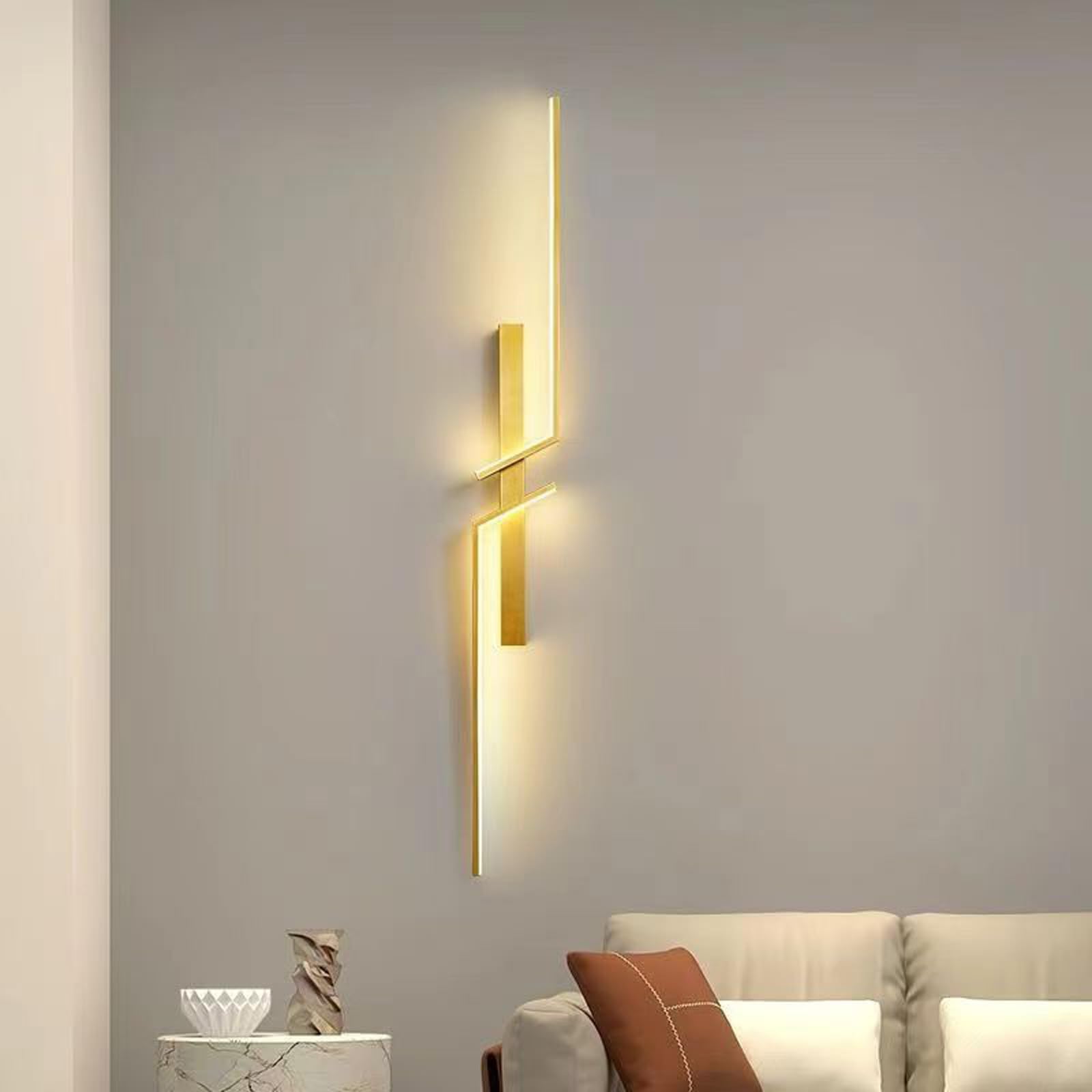 Akku LED Wandlampe Innen mit Bewegungsmelder Wandleuchte USB Aufladbar Wandbeleuchtung Kabellose Batterie Batteriebetrieben 4000K für Schlafzimmer Wohnzimmer Treppe (Schwarze,120cm)