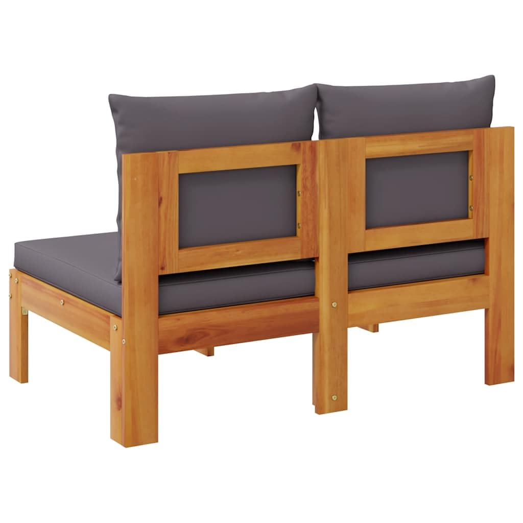 vidaXL Canapé de Jardin sans accoudoirs Coussins 2 Places Bois Acacia, canapé d'extérieur, Causeuse de Jardin, canapé de Jardin Deux Places