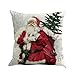 Produktbild Dream Room Weihnachten Kissenbezug 45x45 cm Baumwolle Leinen Weihnachtsmann Drucken Kissen Weihnachten KSchneeflocke Sofa Kissenbezüge Auto Home Taille Kissenbezug Dekokissen