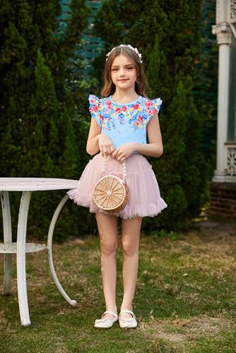 Image of Arshiner Girls Shirts Ruffle Short Sleeve Summer Cute Casual Crewneck Tops Blouse Tee