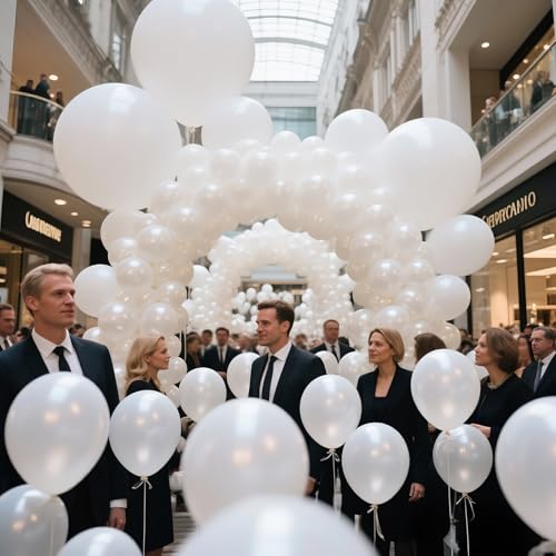 Image of Pearl White Balloon 110pcs, 12 Inch Thickened Latex Party Balloons Helium Bright Color for Birthday Baby Shower Wedding Party Supplies Arch Garland Decoration