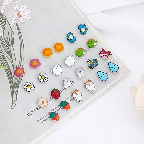 NEWITIN 30 Pairs Magnetic Stud Earrings for Girls Clip on Earring Hypoallergenic Magnet Studs Non Piercing Girls Earring Cute Magnetic Earrings for Kids Women3