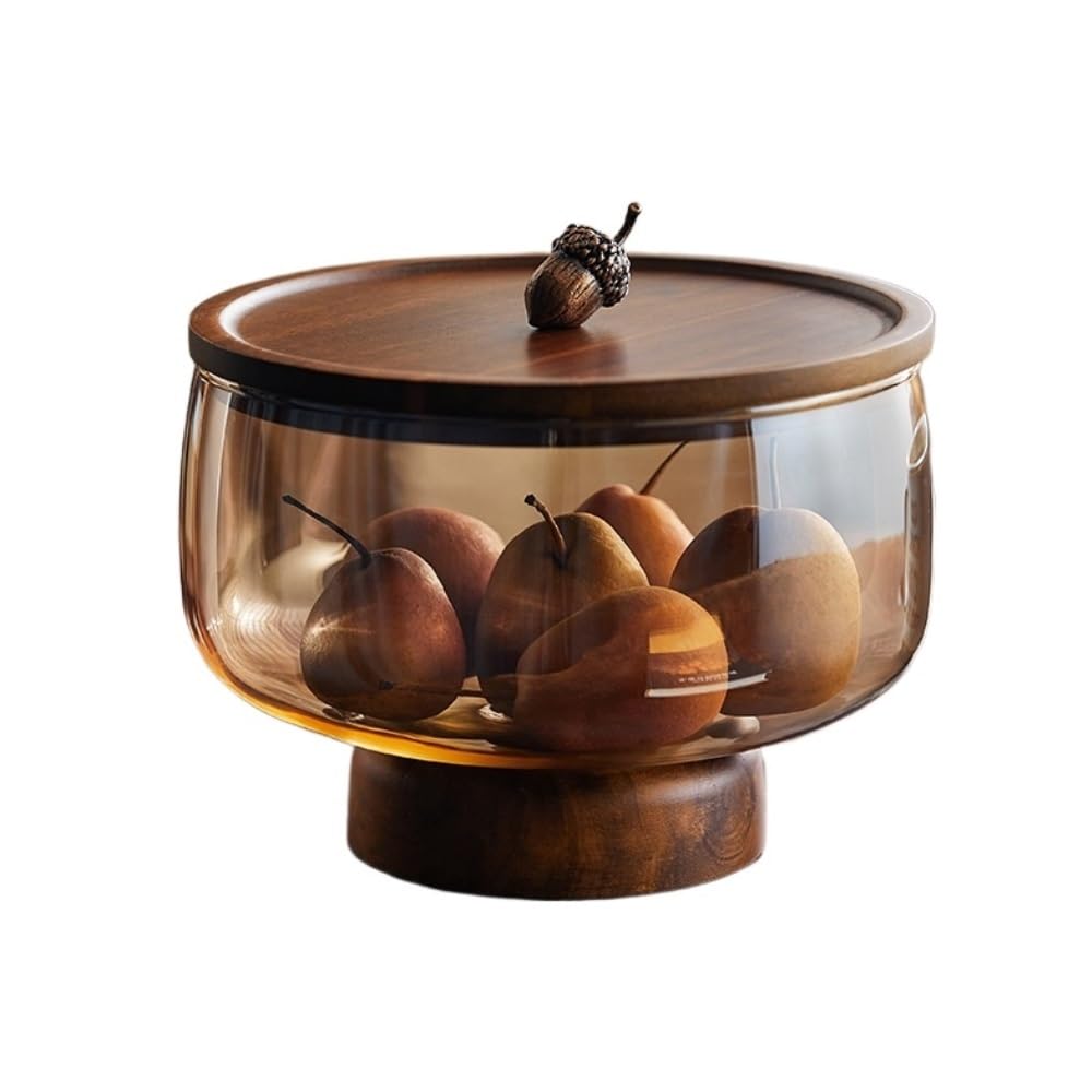 Taca na przekąski owocowe Glass Fruit Plate Living Room Coffee Table Household Exquisite High-color Dry Fruit Candy Snacks Placed on The Plate High Fruit Basket Dekoracja domu