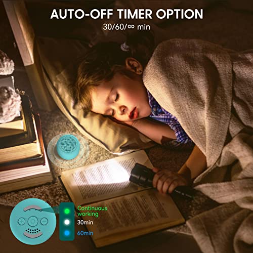Image of Babelio White Noise Sound Machine for Adults Kids Baby, Mini, 15 Non-looping Sounds, Timer, Memory Function, Easy to Pocket and Travel Cyan