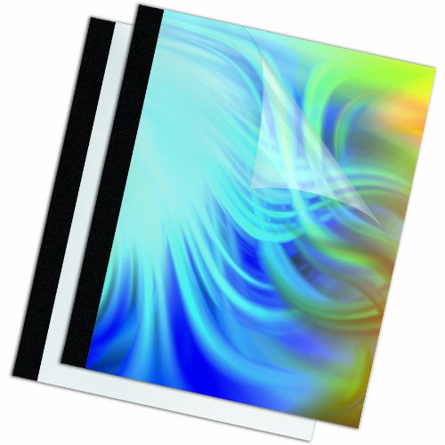 Fellowes Thermal Presentation Covers, 3/8-Inch, Transparent Front, Linen Textured Black Back, 10 Per Pack (5256101) #TOP1