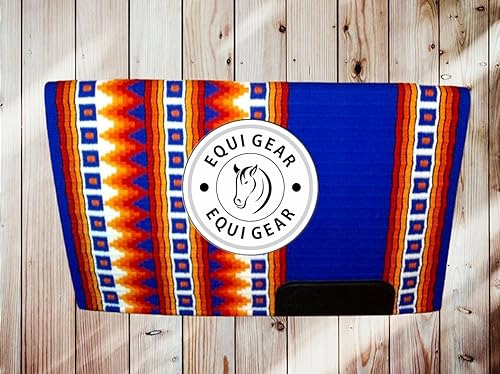 EQUIGEAR Western Show Horse Satteldecke aus neuseeländischer Wolle, Western-Design, handgefertigte Satteldecke, Wollpolster, Sensor Flex (Anpassung möglich), WK12 (34x36)
