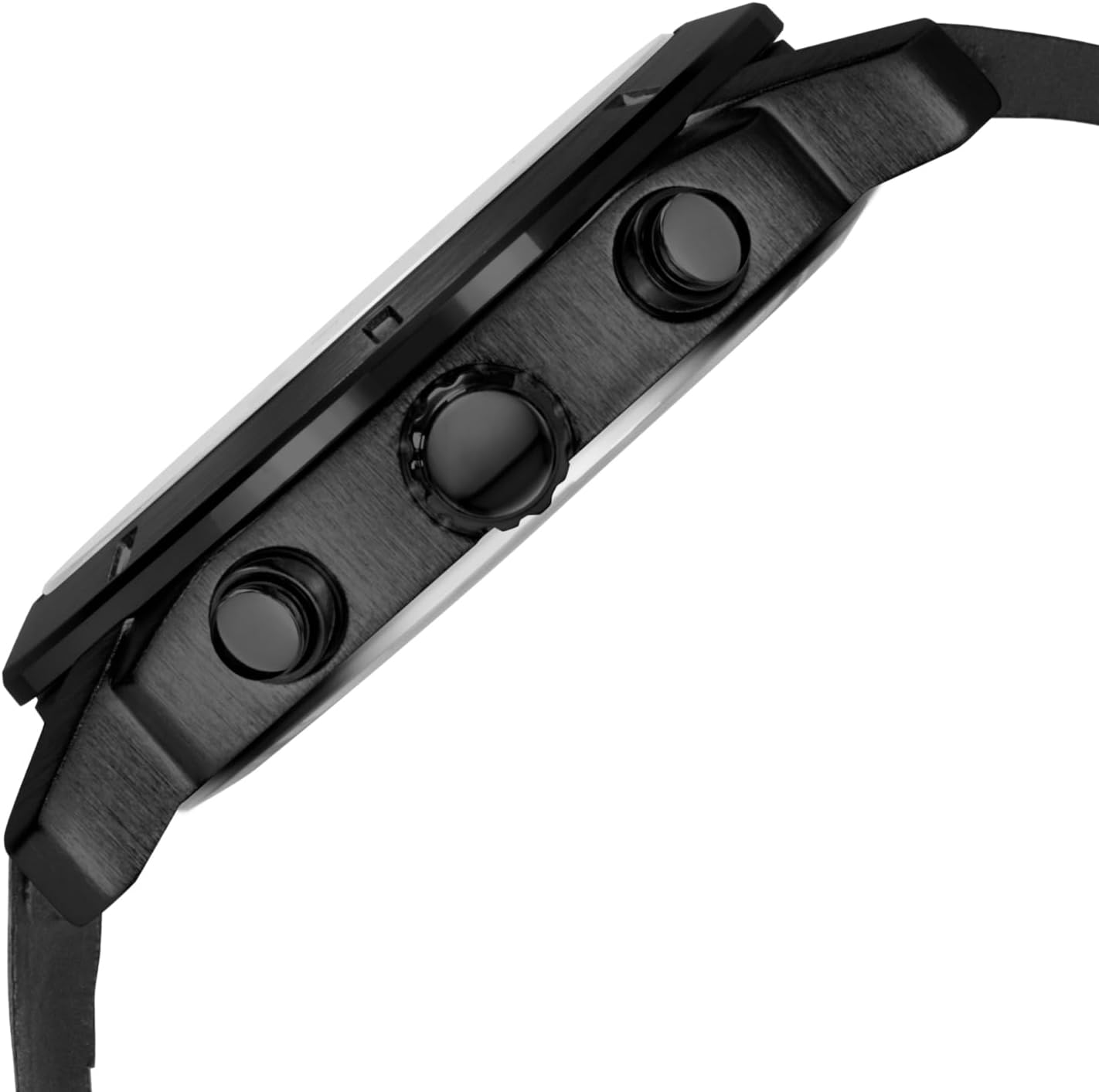 Side view of PINDOWS PDS-645 watch showing crown and pushers