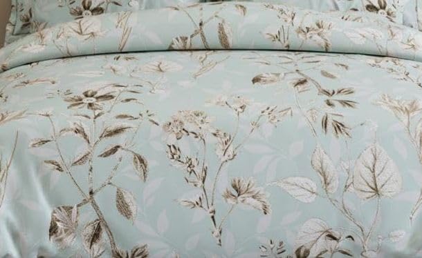 Image of Castiqa Cotton Feels Microfiber Fabric Floral Designs Super King Size Fitted Bedsheet with 2 Pillow Covers 72x78 inch (Fits Upto 12Inch Mattress) (Mint)