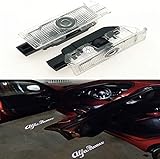 2x LED Door Courtesy Shadow Ghost Lamp Projector Light for Stelvio Mito Giulietta Giulia Brera 159 (LOGO 2)