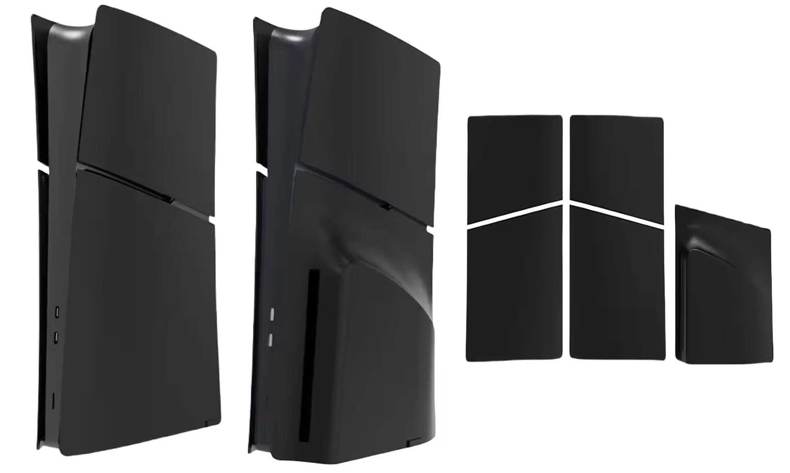 New World 5 in 1 Black Faceplates for PS5 Slim Disc and Digital Edition, Faceplates for PS5 Slim Custom Side Face Panel Shell Replacement for Both PS5 Slim Disc and Digital - Matte Black-picture-19