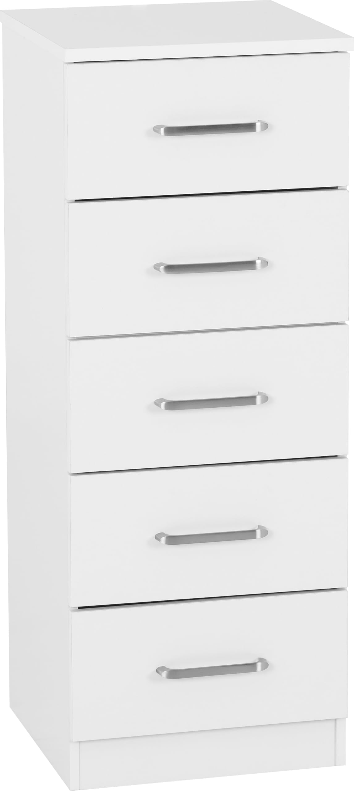 Dakota 5 Drawer Chest White Large Modern Storage Freestanding Bedroom