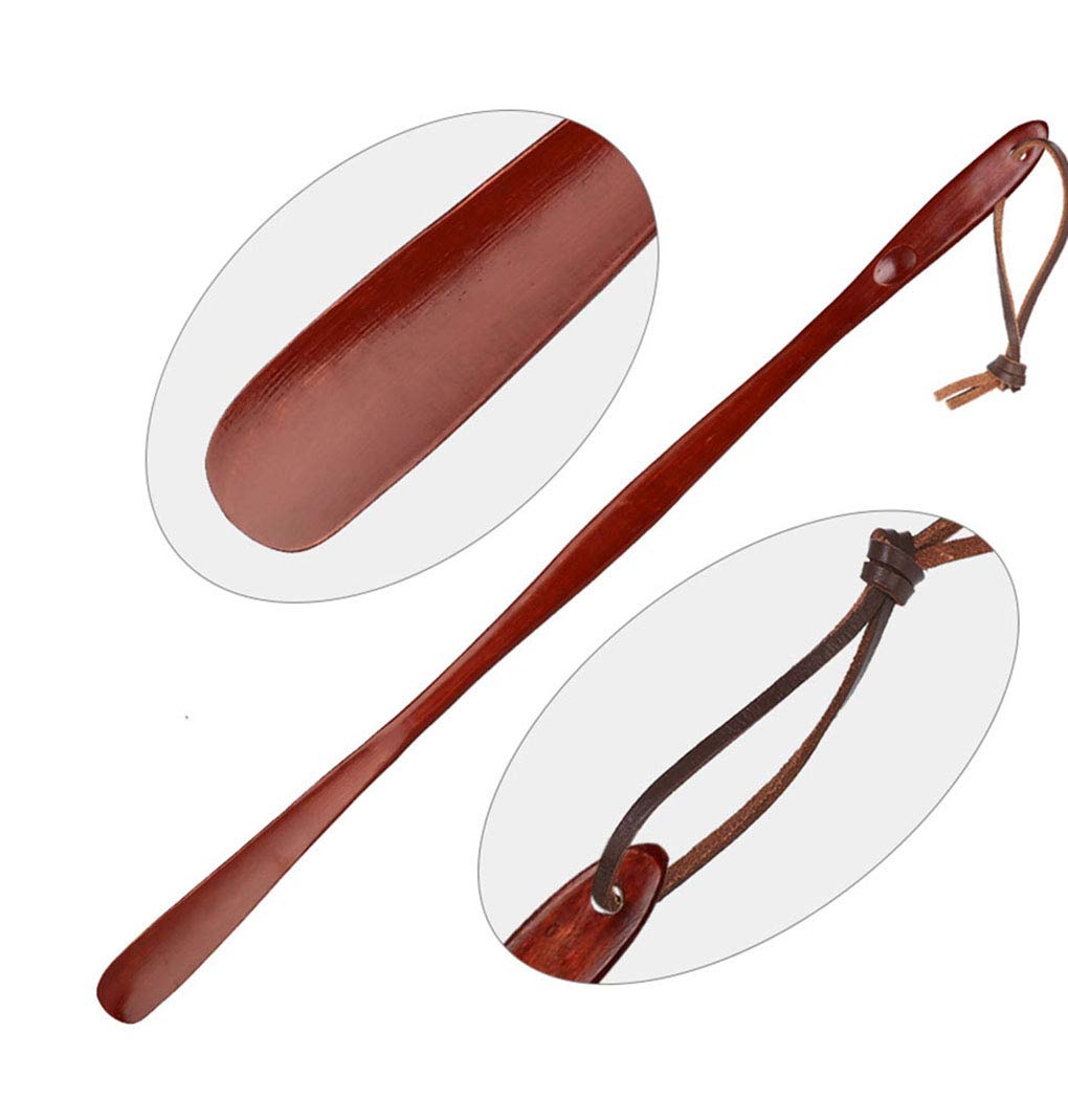Drewniana łyżka do butów z długą rączką(Dark Red 75cm)