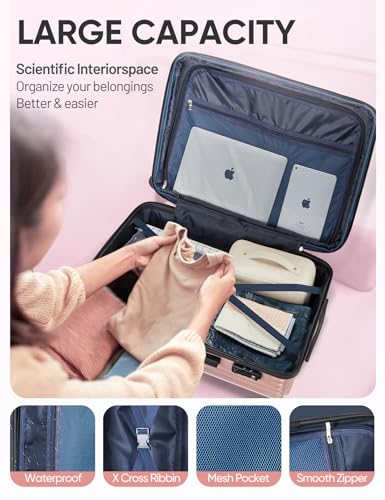 Image of Luggage Sets 2 Piece,PC+ABS Expandable Suitcases with Wheels