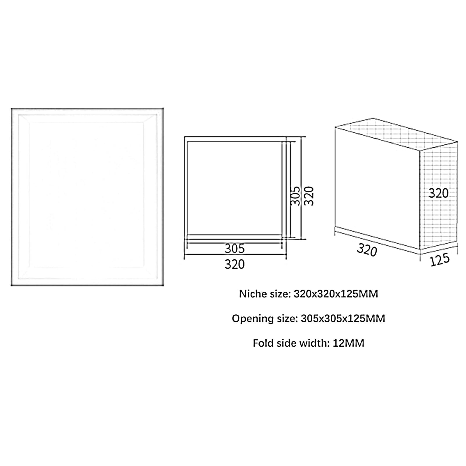 Mensola da parete in acciaio inox 304, impermeabile, per bagno, cucina, camera da letto, colore nero, 32 x 32 x 12 cm, ideale per shampoo e accessori