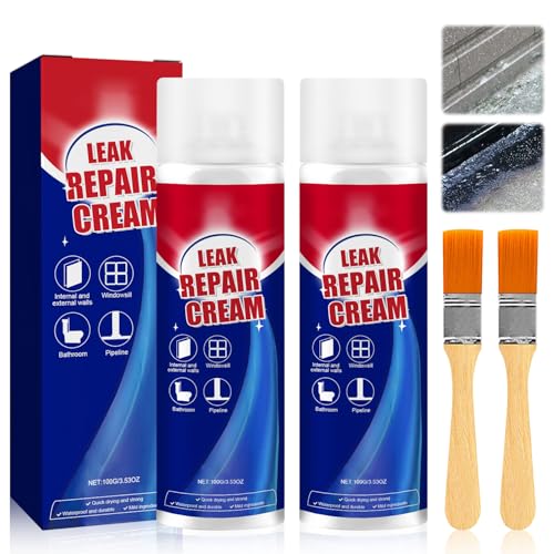 Leak Repair Cream 2 Stück Leck-Reparatur Wasserdichtes Dichtungsmittel Spray Mit Pinsel Wasserdichtes Dichtmittel-Spray Sofortige Abdichtung Bei Rissen Für Fensterrahmen Rohre And Holes