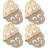 Artibetter Bisagras de Cobre Vintage para Caja de Madera, Mini Bisagras Decorativas Ovaladas, Set de 4 Piezas para Joyero y Muebles Pequeños, Alta Resistencia y Estilo Retro