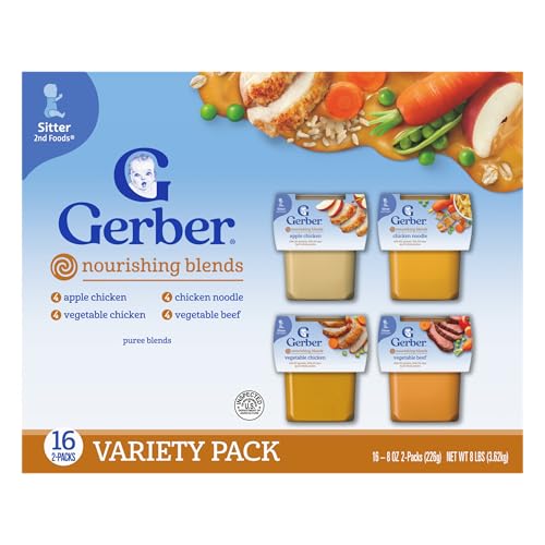 Image of Gerber Stage 2 Baby Food, Nourishing Blends Tubs, Baby Puree, Variety Pack, 32PK
