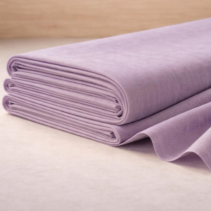 Image of Soimoi Lilac Solid 60 * 60's Cotton Cambric Fabric by 10 Yards, 56 Inch Wide Light Weight Material Suitable for Kurtis, Blouses, Kids Clothing, Tunics, Dresses and Summer Apparel