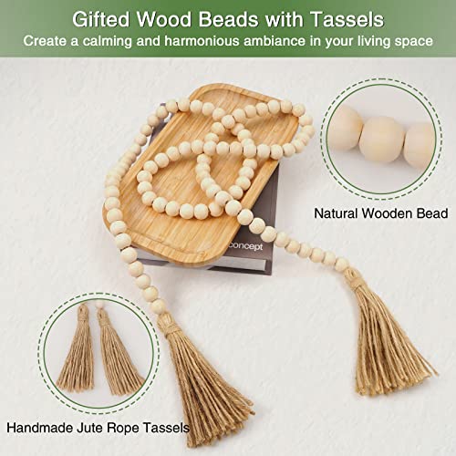 Yastouay 20Pcs Eucalyptus Stems With 59" Wood Bead Garland, Artificial Eucalyptus Leaves Stems Decor Faux Greenery Stems, 15" Fake Eucalyptus Plant For Wedding Centerpiece Vase Flower Arrangements #TOP7