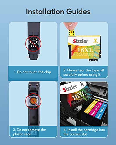 Sizzler Vervanging voor Epson 16XL inktcartridges Compatibel voor Epson Workforce WF-2750 WF-2630 WF-2760 WF-2010 WF-2510 WF-2520 WF-2660 WF-2540 WF-2650 WF-2530 ( 2 Cyaan, 2 Magenta, 2 Geel) - Image 6