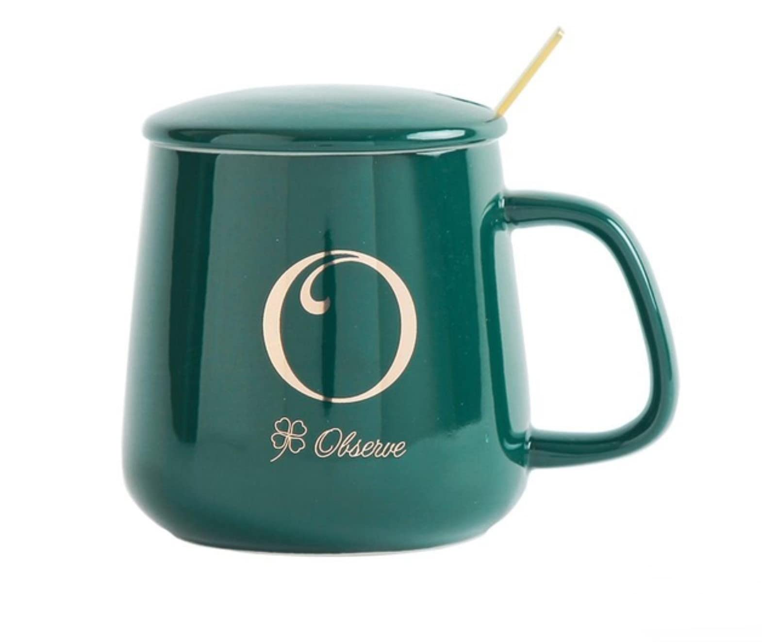 Mug Tasses Tasses À Café De Tasses-Cadeaux À La Meilleure Amie La Tasse À Café Verte avec Couvercle Et Cuillère 26 Lettres Mugs Personnalisés Barres-O