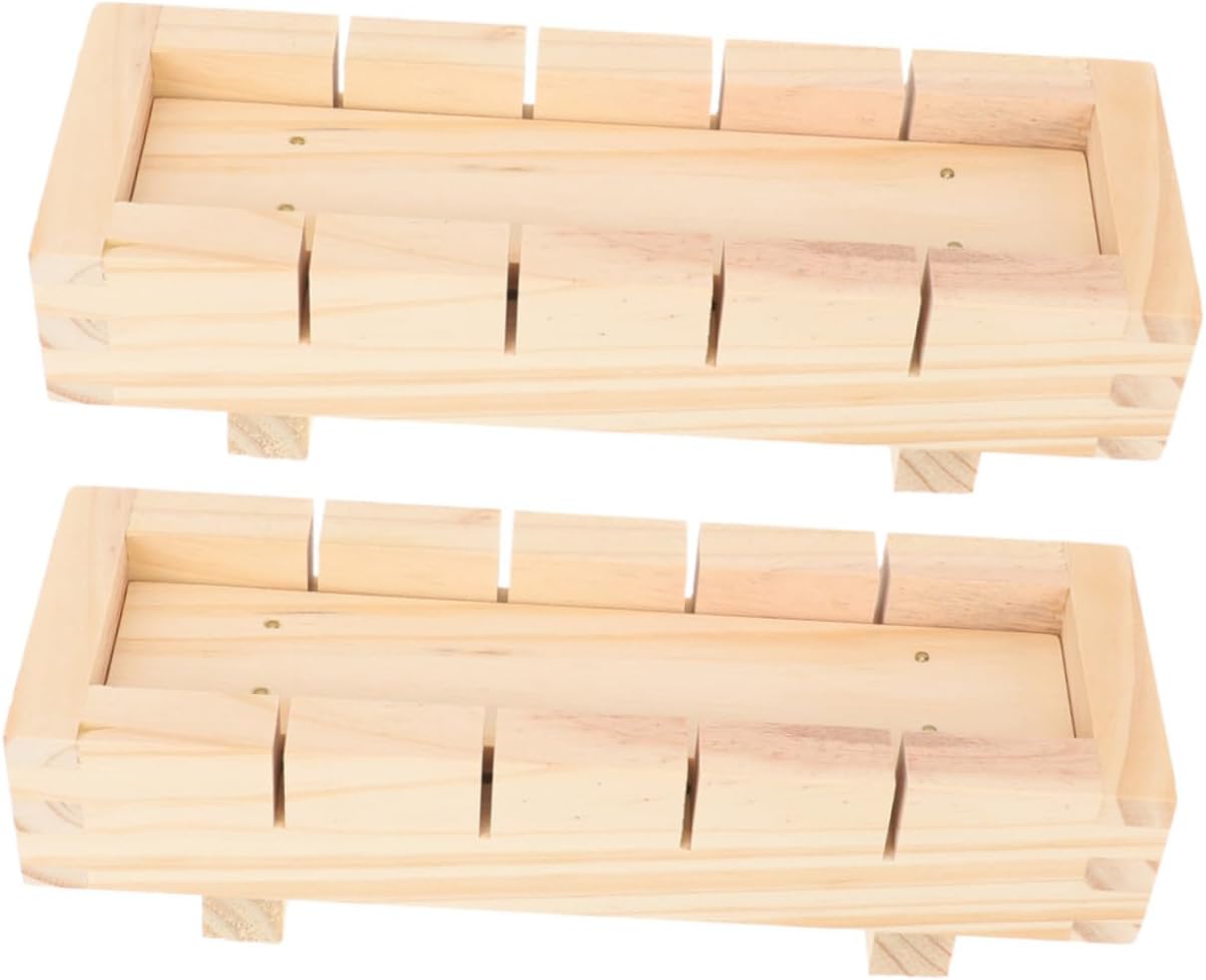 SOLUSTRE 2pcs Wooden Sushi Mold Sushi Press Mold Rice Ball for Easy Making Non Stick Surface for Home Professional Use