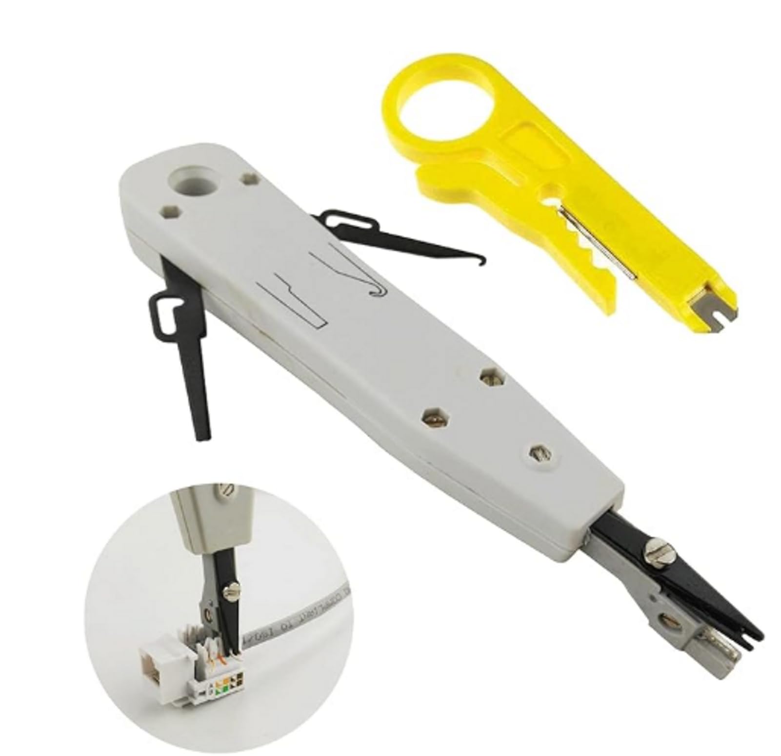 Punch Down Tool,Professional Ethernet Punchdown Tool for RJ45 Socket Cat5/Cat6/Ca7 & Telephone Cable Impact Terminal Insertion Tools,with a Wire Stripper,Terminal Insertion Tools
