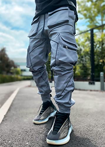 DIOTSR Mens Cargo Pants Techwear Hip Hop Harem Pant Jogger Sweatpants with Pockets Streetwear Punk Jogging2