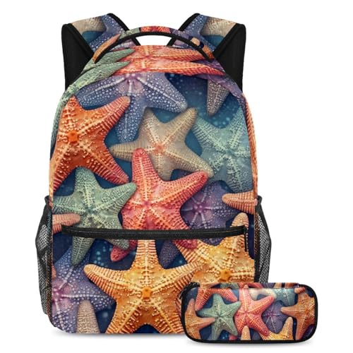 Cartables étoile de mer grande capacité avec trousse à crayons intégrée