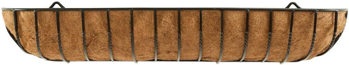 Selections Large Wall Trough Metal Garden Planter with Coco Liner (120cm)