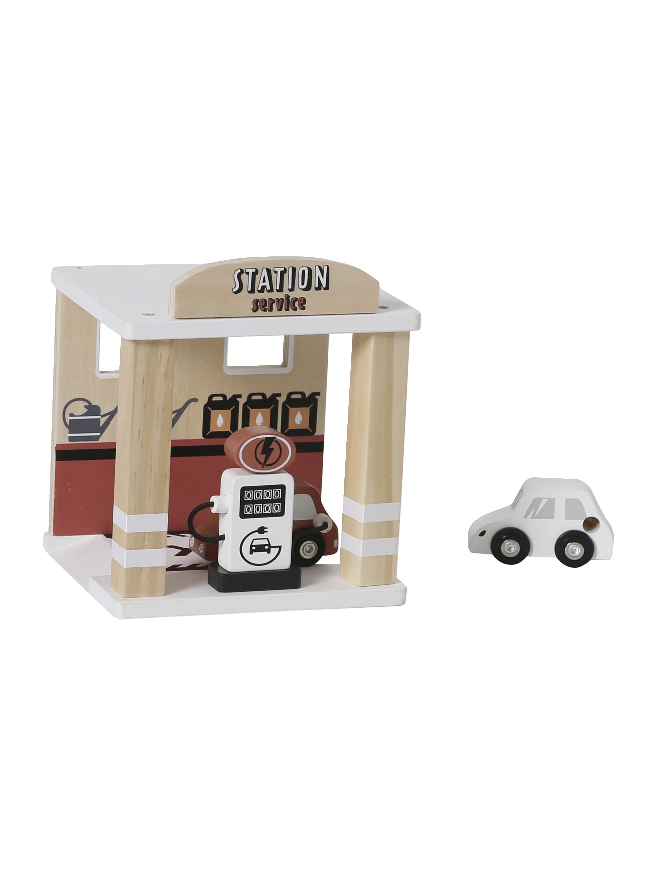Vertbaudet Autogarage, Parkhaus & Tankstelle, Holz FSC® Mehrfarbig ONE Size