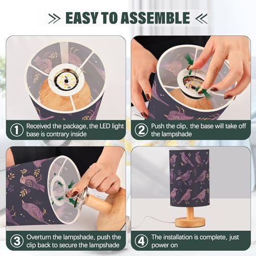 Lámpara de mesa pequeña con puerto USB color morado oscuro miniatura 4