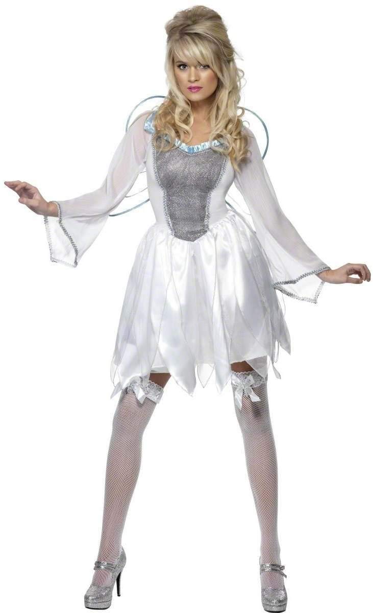 sachin and babi light blue dress Vintage Christmas Fairy in Snowy Winter Scene