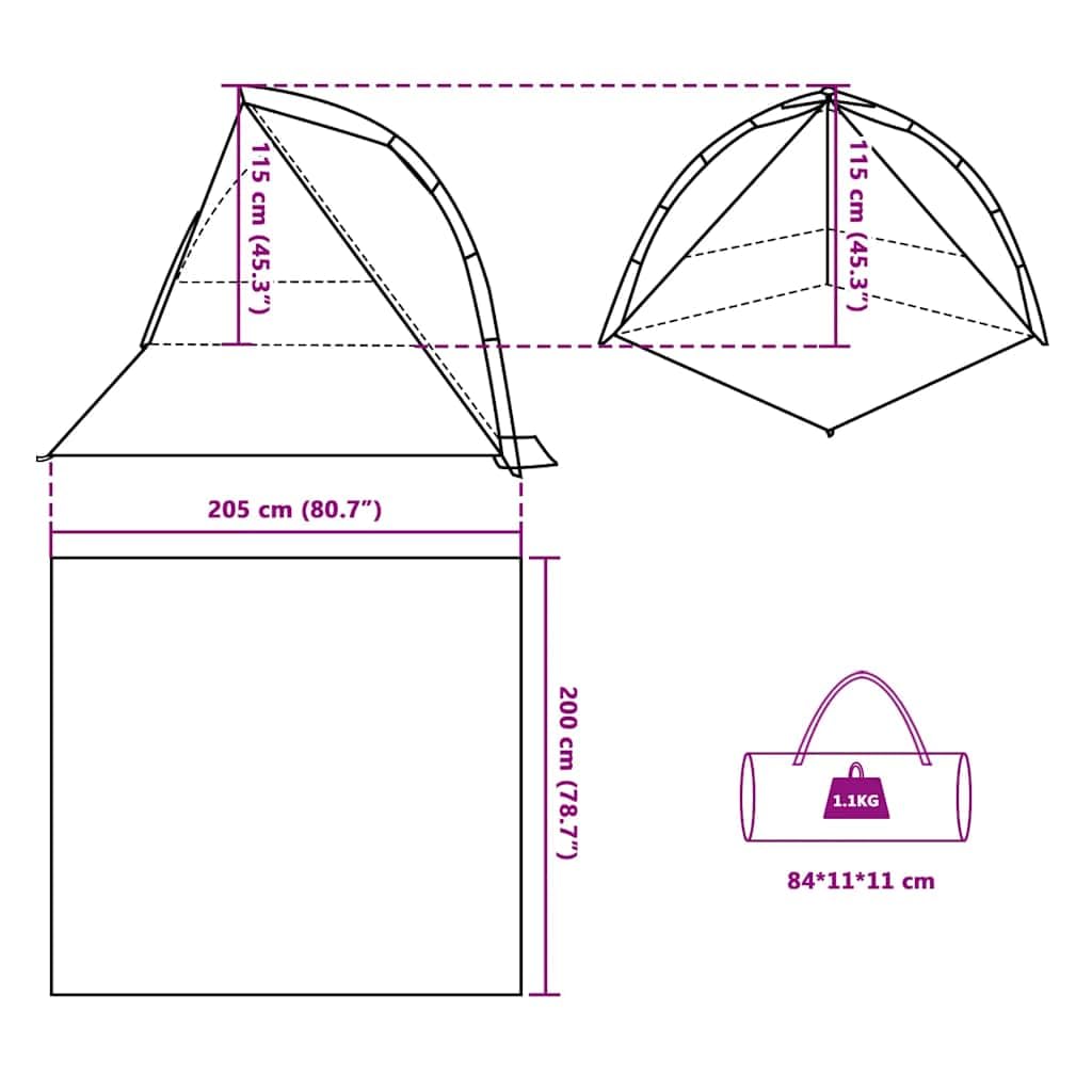 Tenda da spiaggia a sgancio rapido, impermeabile, con aste leggere e protezione dal vento, per esterni, escursionismo, trekking, con borsa per il trasporto e ventilazione