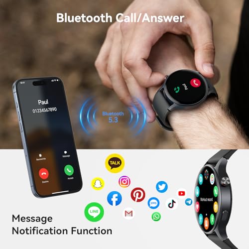 aeac Smart Watch for Men Women, AMOLED Ultra-Clear Screen Activity Trackers with Heart Rate/Sleep/SpO2 Monitor, Smartwatch for iPhone/Samsung/Android, 110+ Sport Modes 3 ATM Waterproof Fitness Watch - Image 4