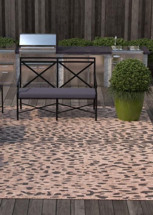 Tapete Unique Loom Outdoor Safari 6'1" Cuadrado Beige
