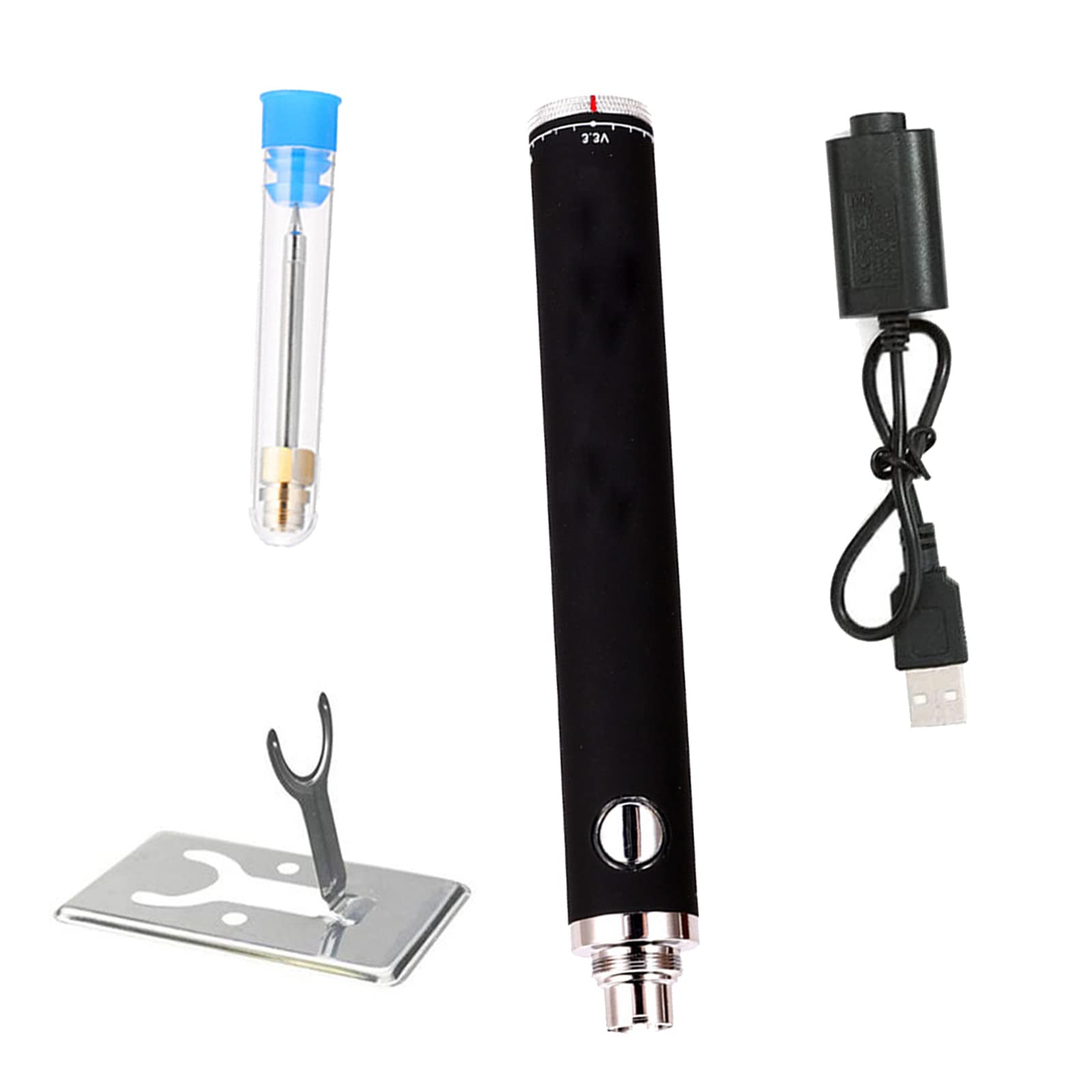 Elektrische soldeerbout Kit, Draagbare USB Soldeerbout, 5V 8W Snelle Koeling & Verwarming Verstelbare Temperatuur Draadloos Soldeerpistool Lassen Reparatie Tools met Soldeertips, Soldeerbout Stand (A
